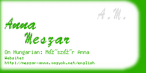 anna meszar business card